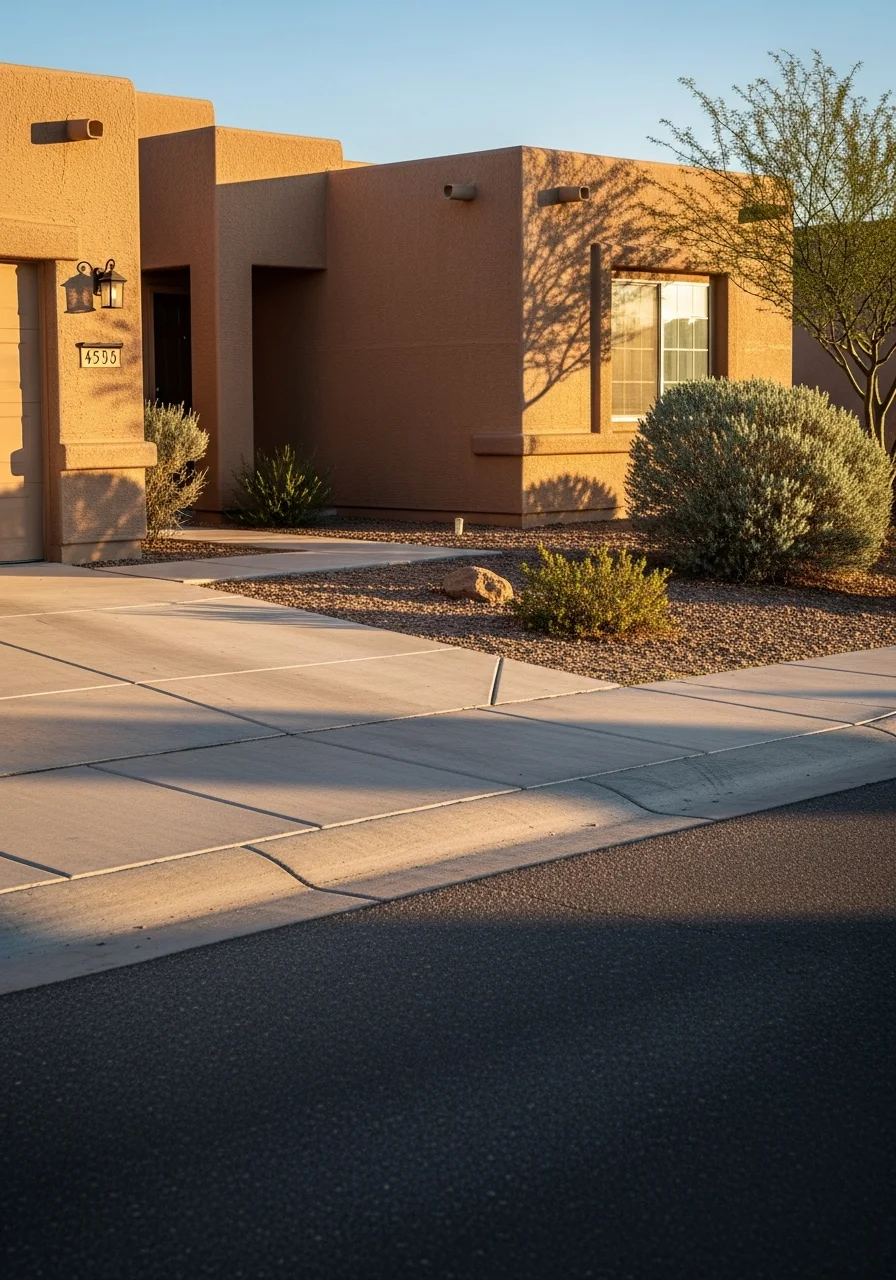 Del Rio home exterior showing local architectural adaptation to arid climate.
